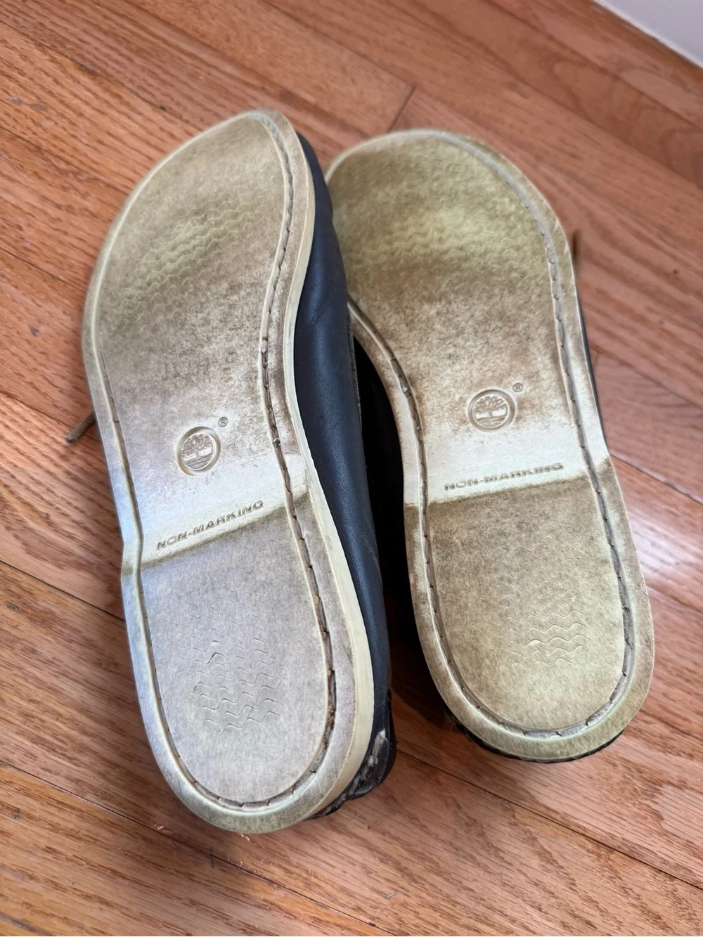 Timberland Men’s  Leather Boat Shoes with Tan Laces
